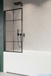 Radaway Nes Black Pnj Factory parawan nawannowy 90cm lewy czarny mat/szkło przejrzyste 10011090-54-55L