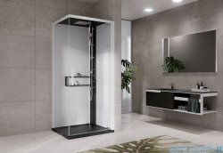 Novellini Glax 2 2.0 kabina z hydromasażem 90x90 prawa czarna G22GF90DM1-1HU