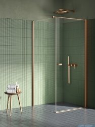 New Trendy New Soleo Copper Brushed 80x120x195 cm kabina wspornik prosty miedź szczotkowana/szkło przejrzyste K-2292-WP
