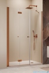 Radaway Nes Brushed Copper DWSB drzwi wnękowe 120cm W4 lewe szczotkowana miedź szkło przejrzyste 10044650-93-01L/10045550-01-01