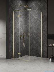 New Trendy Nesta Light Gold kabina 110x120x200 cm lewa wspornik równoległy złoty połysk/szkło przejrzyste K-4513