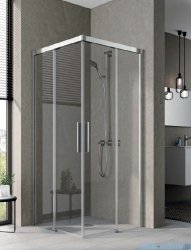 Kermi Nica wejście narożne, jedna połowa, lewa, szkło przezroczyste KermiClean, profil srebro 90cm NIC2L09020VPK