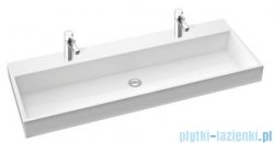 Marmorin Teo 1200 umywalka wpuszczana w blat 120x45 z otworem przelewowym i bez otworu na baterie biała 641120020210