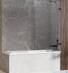 New Trendy Avexa Black parawan nawannowy z wspornikiem prostopadłym 80x150 cm przejrzyste EXK-1979-WP