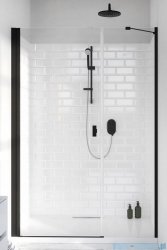 Radaway Nes 8 Black Dws I drzwi wnękowe 110cm lewe czarny mat/szkło przejrzyste 10078110-54-01L/10078111-01-01