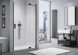 SanSwiss Cadura Black Line drzwi wahadłowe 110cm jednoczęściowe prawe z polem stałym czarny mat CA13D1100607