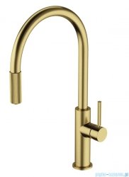 Omnires Switch bateria kuchenna z wyciąganą wylewką do podłączenia zestawu filtrującego mosiądz szczotkowany SW9059BSB