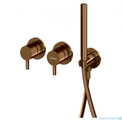 Kohlman Axel Brushed Copper bateria prysznicowo-wannowa podtynkowa z rączką prysznicową miedź szczotkowana QW260ABC 