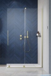 Radaway Furo Brushed Gold kabina Walk-in 150x200cm prawa szczotkowane złoto 10106788-99-01R/10110744-01-01