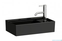 Laufen Kartell umywalka ścienna z ukrytym liniowym odpływem 46x28cm czarny połysk H8153340201111