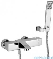 Paffoni Bateria wannowa z zestawem prysznicowym Level Cubo chrom LEC023CR