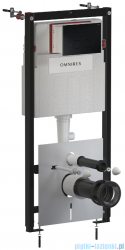 Omnires Eco Flush Set Strongframe stelaż podtynkowy do WC z eco spłukiwaniem + STEEL-R45 przycisk spłukujący czarny mat ze stali nierdzewnej STFWCECO1R45-RBLM