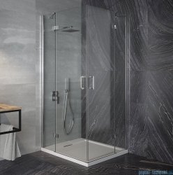 Besco Viva kabina kwadratowa z brodzikiem i syfonem 80x80cm przejrzyste VK-80-195-C/BAX-80-KW