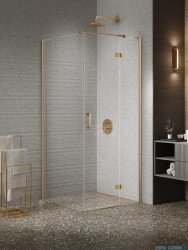 New Trendy Nesta Gold Brushed kabina 120x100x200 cm prawa wspornik równoległy złoto szczotkowane/szkło przejrzyste K-4457