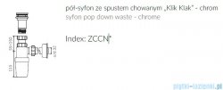 Marmorin półsyfon PCV z korkiem klik-klak chrom ZCCN