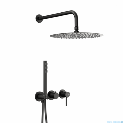 KFA MOZA BLACK zestaw prysznicowy podtynkowy z baterią 3-otworową 2-funkcyjną czarny 5039-511-81