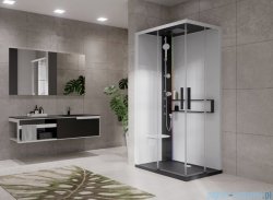 Novellini Glax 2 2.0 kabina z hydromasażem hydro plus 100x70 lewa czarna G22A107ST1L-1HU