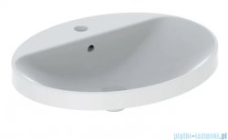 Geberit VariForm Umywalka owalna z półką z otworem na baterię 60x48cm szkliwiony spód 500.725.01.2