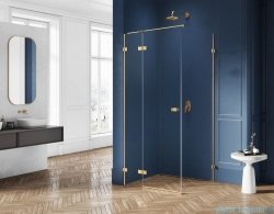 New Trendy Avexa Gold kabina prostokątna 100x80x200 cm przejrzyste lewa EXK-1754