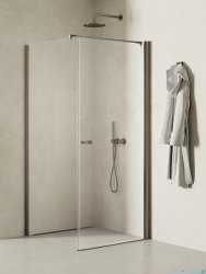 New Trendy New Soleo Gunmetal Brushed 100x90x195 cm kabina wspornik prosty grafit szczotkowany/szkło przejrzyste K-2145-WP