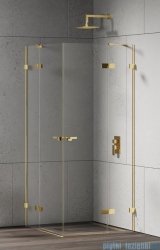 New Trendy Eventa Gold Shine kabina prysznicowa prostokątna 80x90x200 cm przejrzyste Złoty połysk EXK-4750