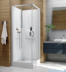 Sanplast Basic Complete KCKN/BASIC-SHP+Bza kabina czterościenna kompletna 90x90x202 cm przejrzysta 602-460-0030-01-4H0