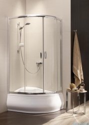 Radaway Premium Plus E Kabina półokrągła z drzwiami przesuwnymi 100x80cm szkło przejrzyste 30481-01-01N