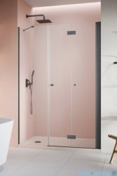 Radaway Nes Brushed GunMetal DWSB drzwi wnękowe 150cm W4 prawe szczotkowany grafit szkło przejrzyste 10044950-92-01R/10045550-01-01