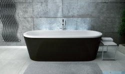 Besco Victoria wanna 160x75cm wolnostojąca biało-czarna bez przelewu klik-klak #WKV-160WO-BC 