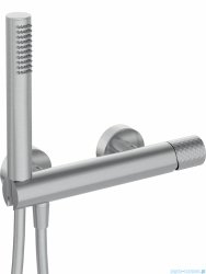 Deante SILIA HEXA Bateria prysznicowa z zestawem prysznicowym stal szczotkowana BHS_F41M