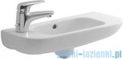 Duravit D-Code umywalka mała z przelewem z otworem na baterię z lewej strony 500x220 mm 070650 00 092