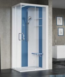 Novellini Skill 2A kabina z hydromasażem prawa jasno szara 120x90 SKIA290DM5-1AN1