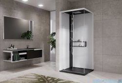Novellini Glax 2 2.0 kabina z hydromasażem 80x80 lewa czarna G22GF89ST1-1HU
