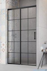 Radaway Idea Black Dwj Factory Drzwi wnękowe 120cm lewe czarny mat/szkło przejrzyste 387016-54-55L