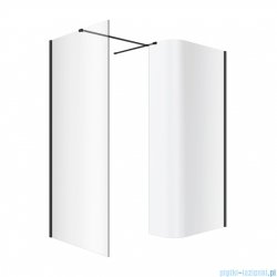 Excellent Vidoq walk-in kabina prysznicowa gięta, ścianka prosta 90cm, ścianka gięta 83cm czarny mat KAEX.1507.K.0900.0830.BL