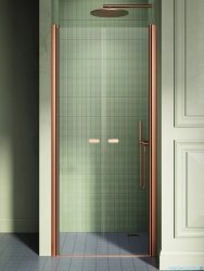 New Trendy New Soleo Copper Brushed 170x195 cm drzwi wnękowe dwuskrzydłowe miedź szczotkowana/szkło przejrzyste D-0550A