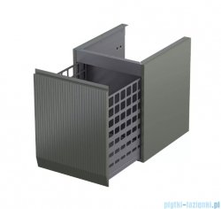 Oristo Brylant szafka niska z koszem Ryflowana 40x50x45cm oliwkowy mat OR36-SN1S-40-17R