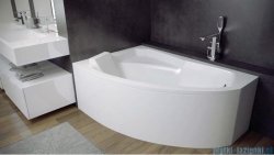 Besco Rima 130x85cm wanna asymetryczna lewa + obudowa + syfon #WAR-130-NL/OAR-130-P/L/19975