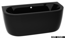 Besco Volya / Vista black wanna 170x75cm wolnostojąca przyścienna czarna z syfonem #WKV-170-WSCZARNA