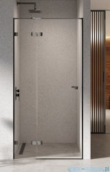 New Trendy Eventa Black Chrome drzwi wnękowe pojedyncze 120x200 cm przejrzyste lewe czarny połysk EXK-6135