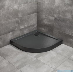 Radaway Doros A Compact Stone  brodzik półokrągły 90x90cm czarny SDRA9090-05-54S
