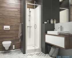 Sanplast Basic Complete KCDJw/BASIC+Bza kabina czterościenna do wnęki kompletna 90x90x202 cm przejrzysta 602-460-1230-01-4B0