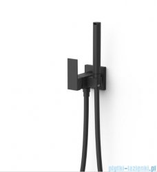 Tres CUADRO Bateria jednouchwytowa podtynkowa z natryskiem do toalety czarny mat 00612301NM