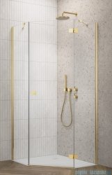 Radaway Essenza Gold Ptj kabina pięciokątna 80x100cm prawa szkło przejrzyste 1385010-09-01R/1385054-01-01