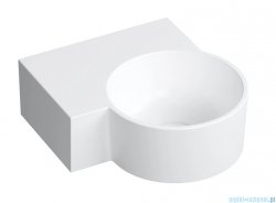 Omnires Ovo M+ umywalka nablatowa/wisząca lewa 33x34 cm biały mat OVO335UWLBM