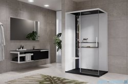 Novellini Glax 2 2.0 kabina z hydromasażem hydro plus 120x80 lewa czarna G222P120ST1L-1HU