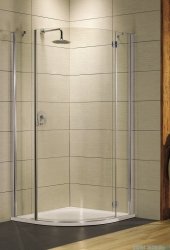 Radaway Torrenta PDJ kabina półokrągła 80x80 prawa szkło przejrzyste + Brodzik Delos A + Syfon 31810-01-01N