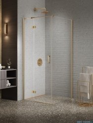 New Trendy Nesta Gold Brushed kabina 90x70x200 cm lewa wspornik równoległy złoto szczotkowane/szkło przejrzyste K-4406