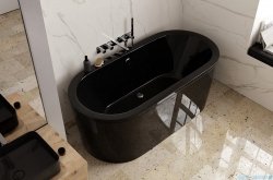 Besco Victoria wanna czarna 160x75cm wolnostojąca z przelewem #WKV-160-WO-CZ