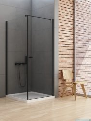 New Trendy New Soleo Black kabina 80x120x195 cm wspornik prosty szkło przejrzyste D-0230A/D-0149B-WP